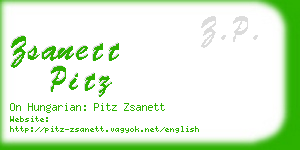 zsanett pitz business card